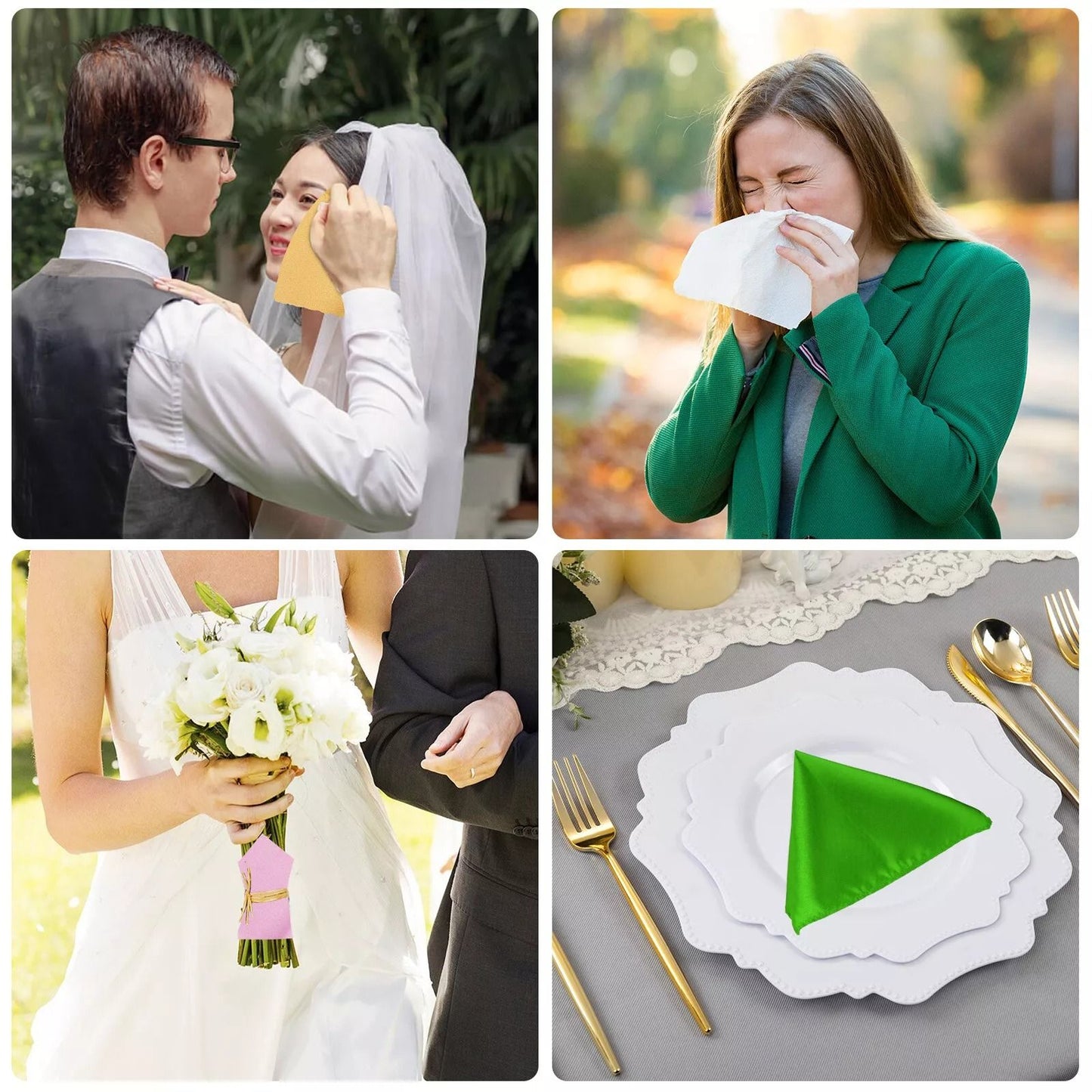 30x Mens Satin Silk Pocket Hankies 86 X 86 Soft Solid Handkerchiefs For Meetings  Dining 1