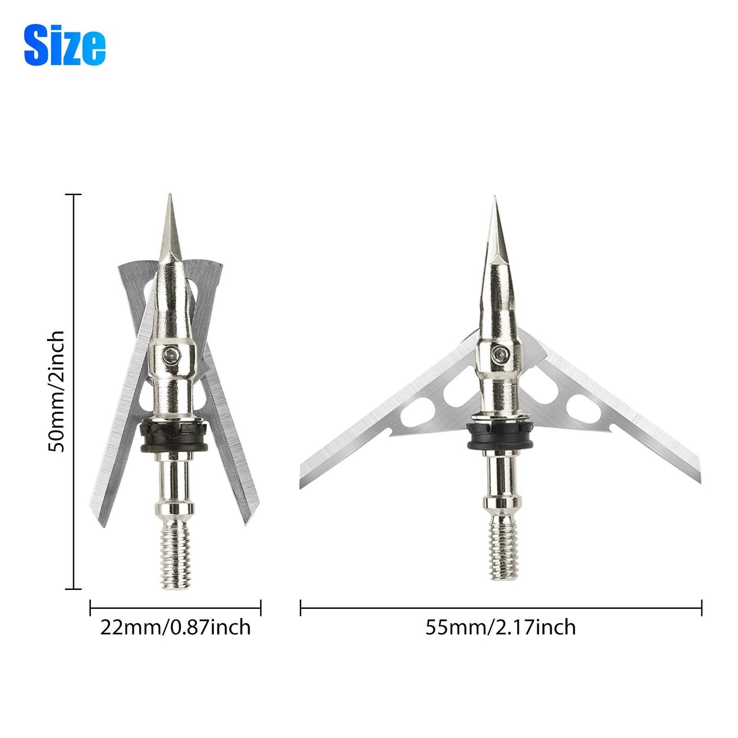 24Pcs 100 Grain Hunting Broadheads 2 Expandable Arrowhead Blades For Archery  Bowhunting 5