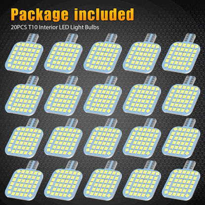 20Pack T10 LED Bulbs 6000K Super White Interior Lights For RV Camper  Car Upgrades 2