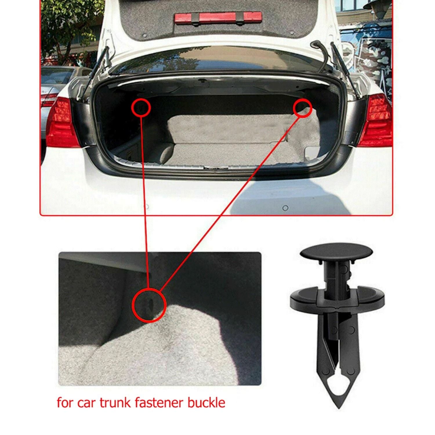 200PCS 8mm Bumper Retainer Clips  Auto Car Plastic Push Rivets Fastener For Fender Trim Panel  Mud  1