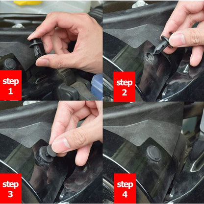 200PCS 8mm Bumper Retainer Clips  Auto Car Plastic Push Rivets Fastener For Fender Trim Panel  Mud  4