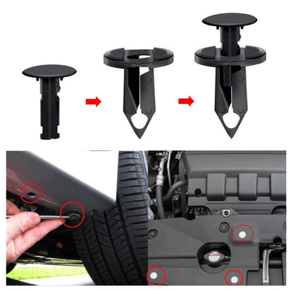 200PCS 8mm Bumper Retainer Clips  Auto Car Plastic Push Rivets Fastener For Fender Trim Panel  Mud  5