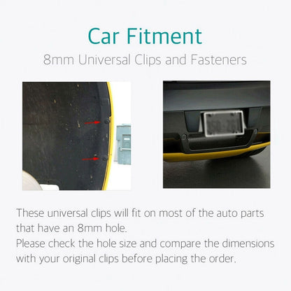 200PCS 8mm Bumper Retainer Clips  Auto Car Plastic Push Rivets Fastener For Fender Trim Panel  Mud  6