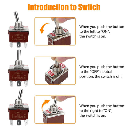 Heavy Duty DPDT ONOFFON Toggle Switch 20A 125V  15A 250V With Screw Terminals 3
