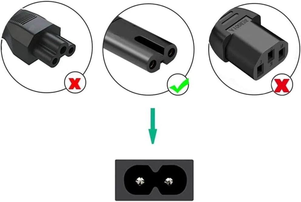 Universal 2 Prong AC Power Cord For PS5 PS4 PS3 PS2 Slim Xbox Series XS PC Laptop Monitor  Samsung  6