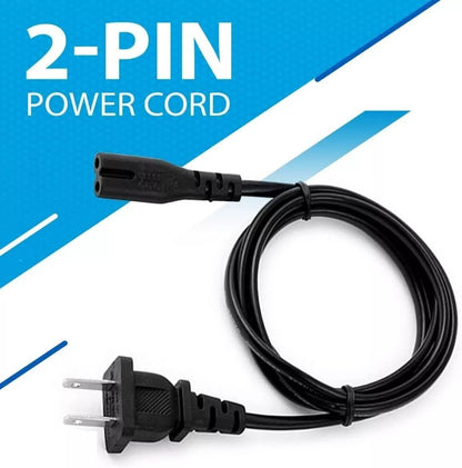 Universal 2 Prong AC Power Cord For PS5 PS4 PS3 PS2 Slim Xbox Series XS PC Laptop Monitor  Samsung  1