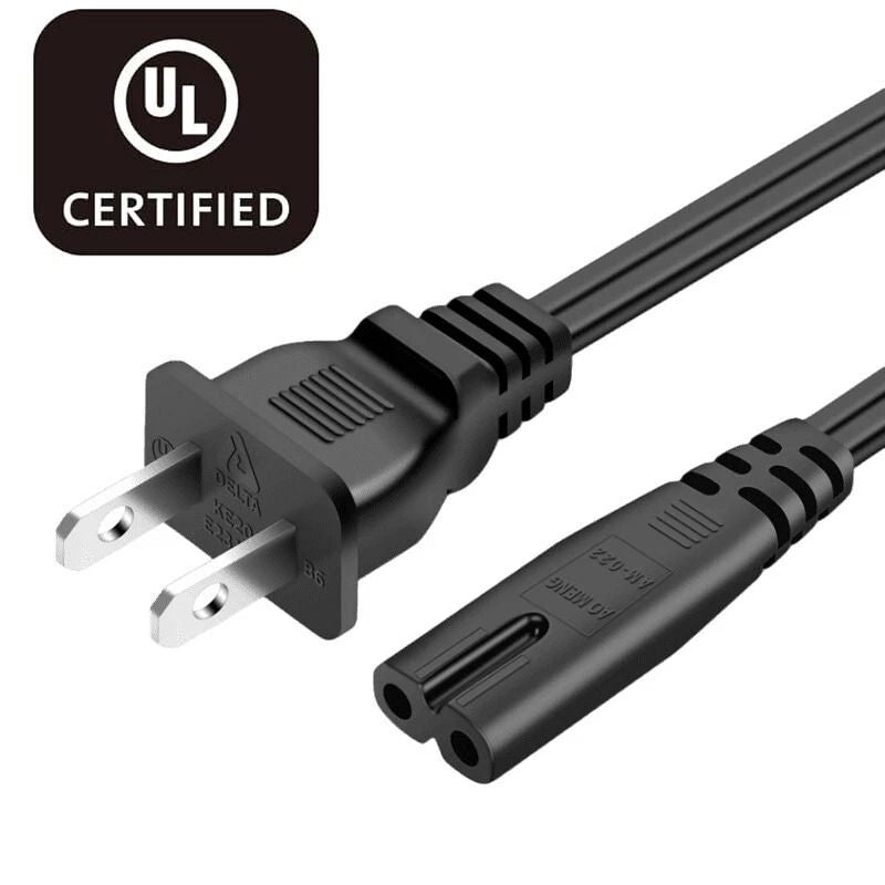 Universal 2 Prong AC Power Cord For PS5 PS4 PS3 PS2 Slim Xbox Series XS PC Laptop Monitor  Samsung  2
