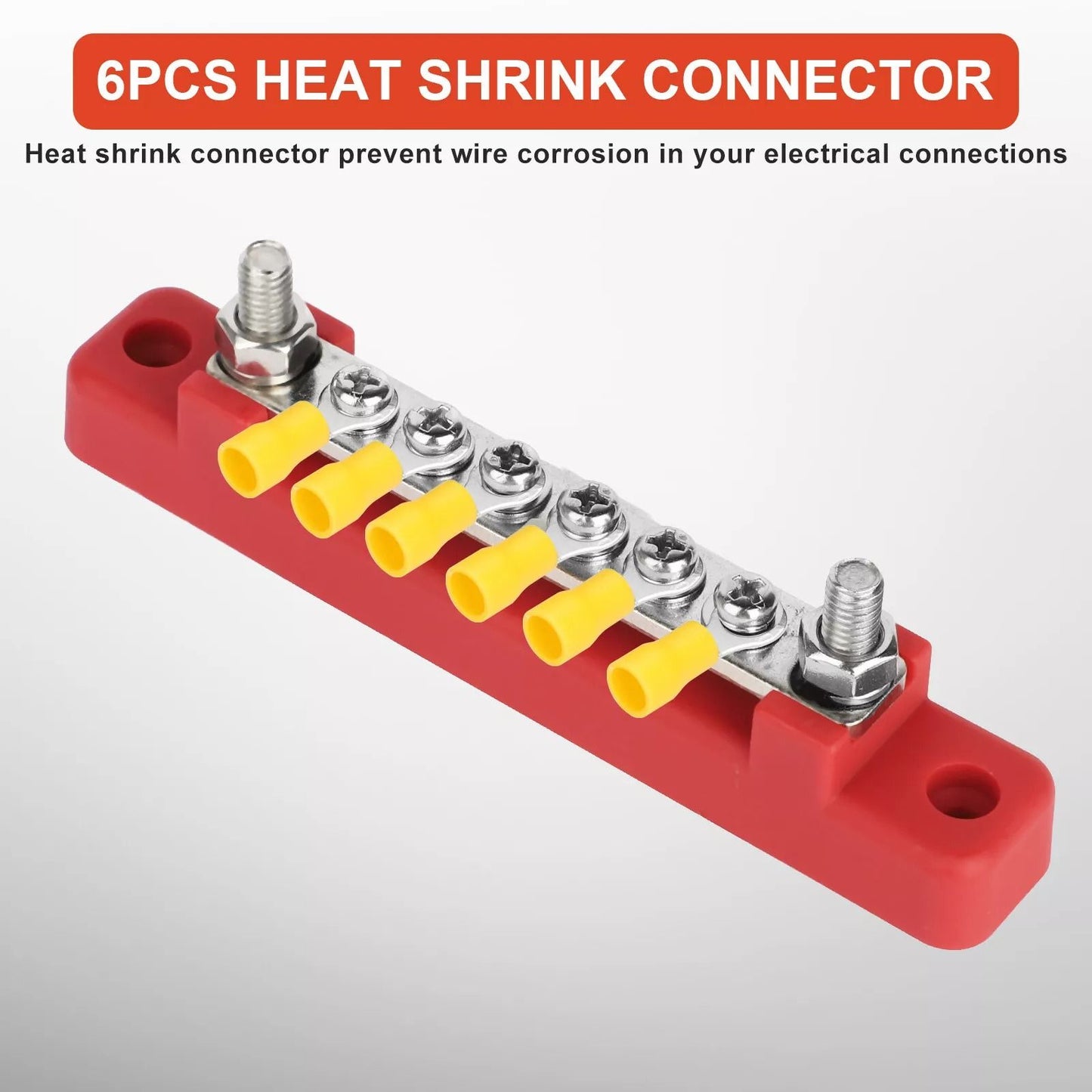 6Way Terminal Block Bus Bar 150A Power Distribution For Auto Car Boat  Marine with Cover 3
