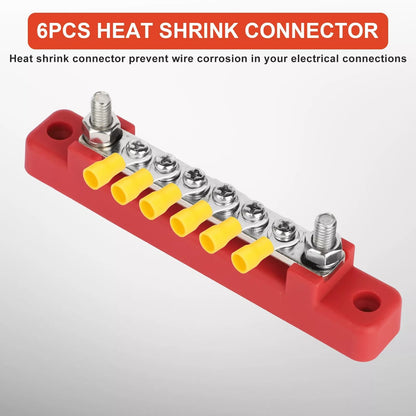 6Way Terminal Block Bus Bar 150A Power Distribution For Auto Car Boat  Marine with Cover 3