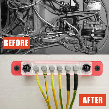 6Way Terminal Block Bus Bar 150A Power Distribution For Auto Car Boat  Marine with Cover 1