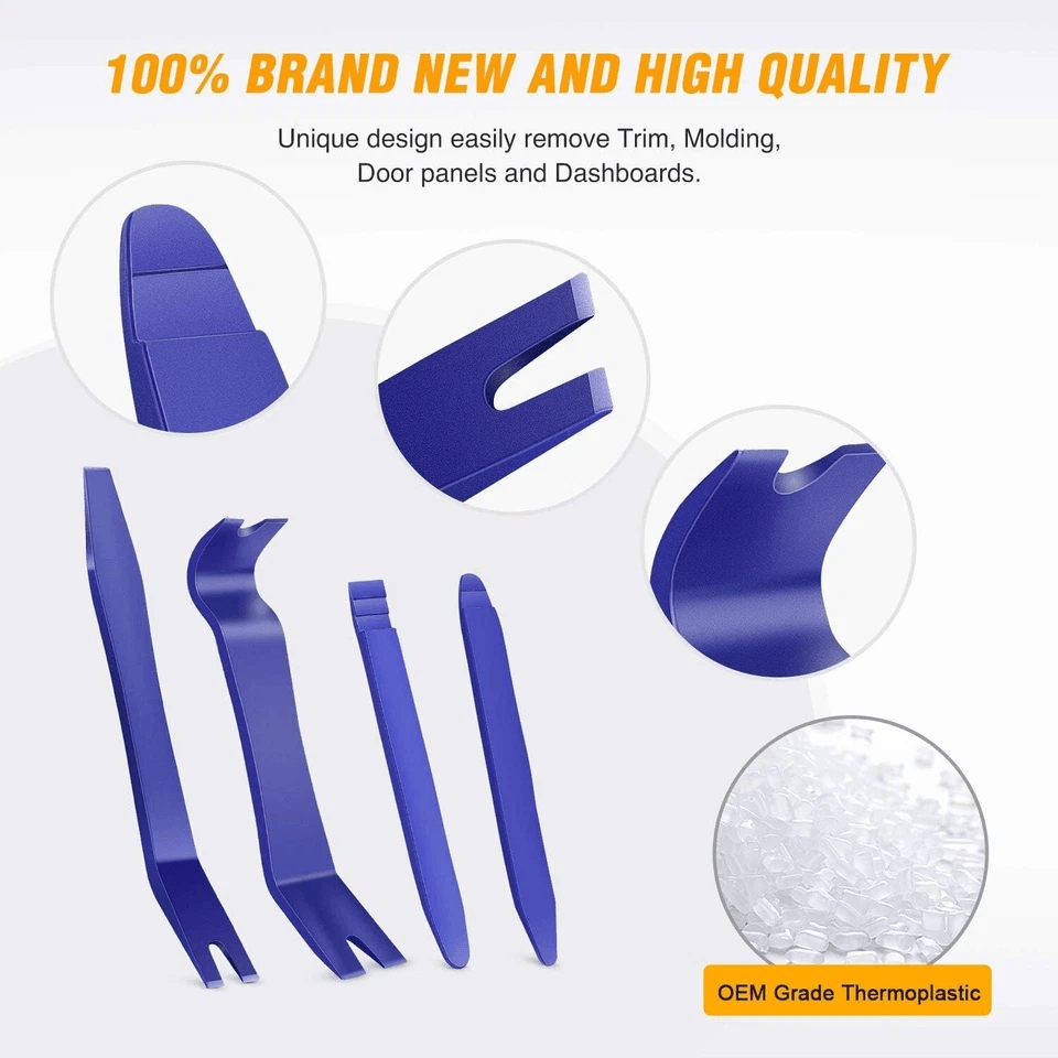 Plastic Trim Removal Pry Tool Set Car Radio Panel Door Dash Clip Fasteners Kit Durable Nylon Pry To 2