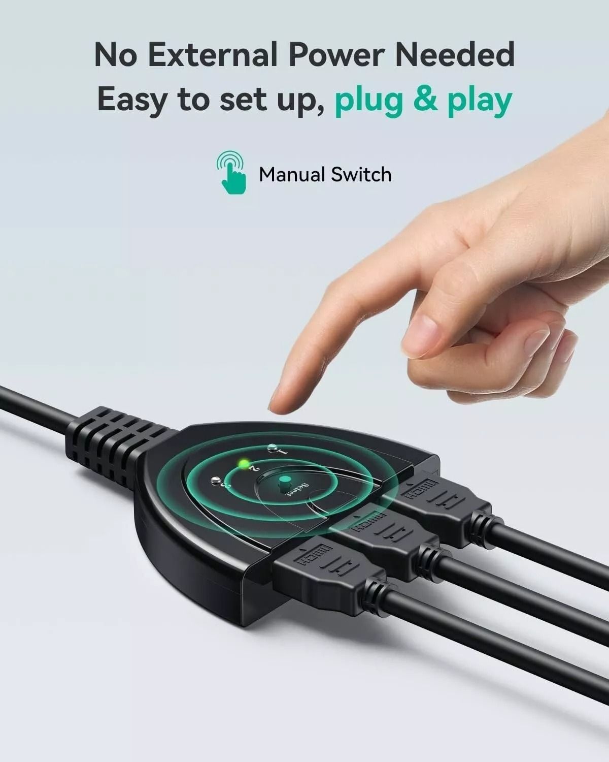HDMI Switcher Hub Adapter 3Way 1080P Splitter For Gaming  HDTV PS4 Xbox Roku Fire Stick 7