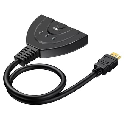 HDMI Switcher Hub Adapter 3Way 1080P Splitter For Gaming  HDTV PS4 Xbox Roku Fire Stick 2