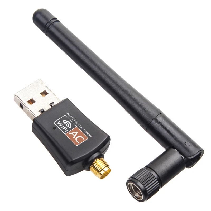 HighSpeed WiFi Adapter 600Mbps USB Dongle Dual Band 24G5GHz 80211AC With External Antenna 1