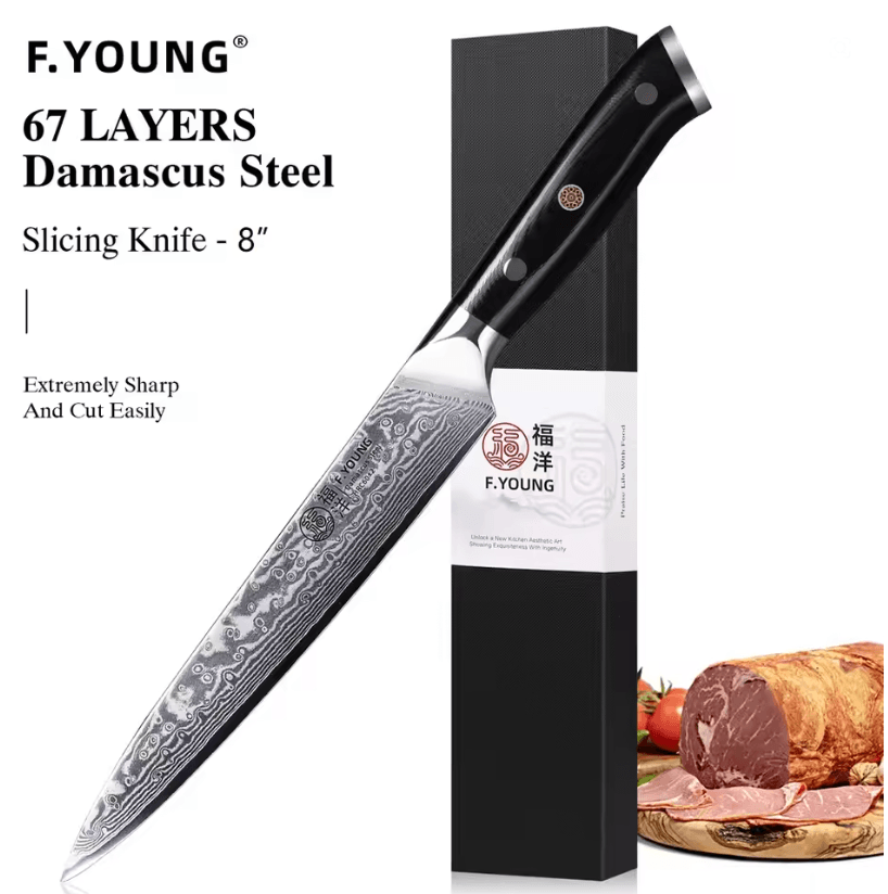 FYOUNG Damascus Steel Japanese Chef Knife  PrecisionCrafted For ProLevel Slicing 3