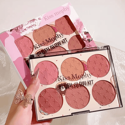 6-Color Matte Blush Palette – High Pigment, Long-Lasting Shades for Daily Natural Glow