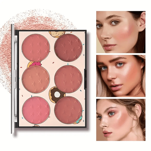 6Color Matte Blush Palette  High Pigment LongLasting Shades For Daily Natural Glow 4