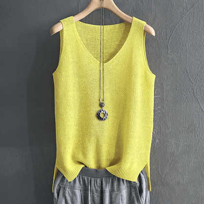 Knitted Sleeveless VNeck Blouse  Lightweight Summer Top For Women 5