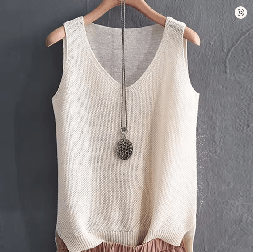 Knitted Sleeveless VNeck Blouse  Lightweight Summer Top For Women 6