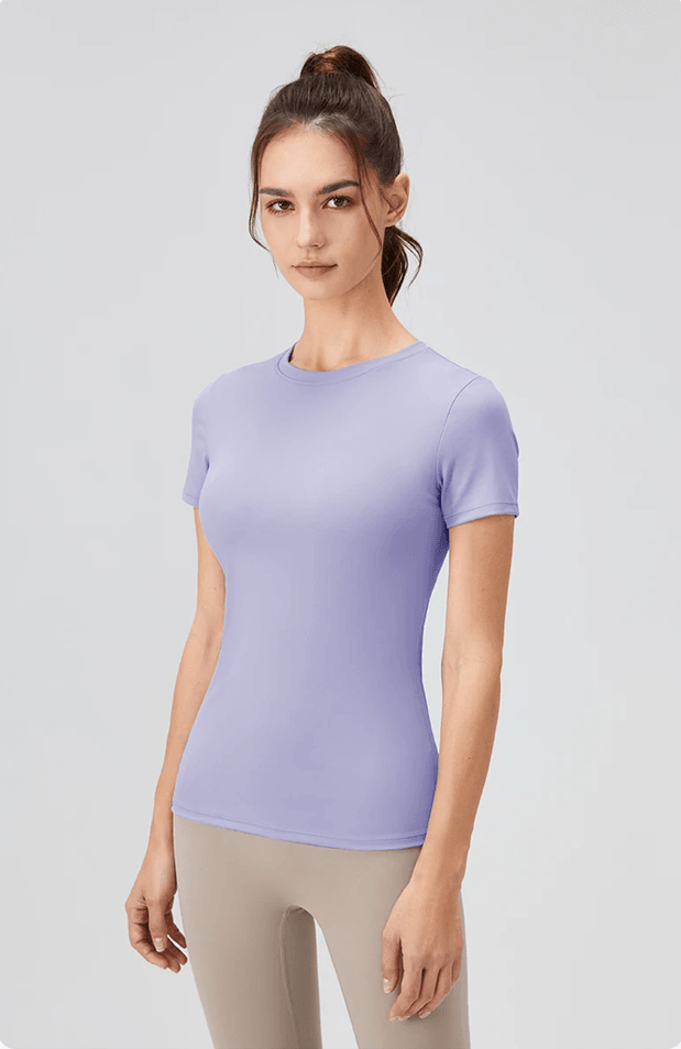 Quick Dry Yoga Workout Shirt  Fitted Sports Tee For Womens Running And Gym Training 5
