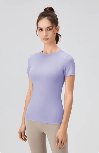 Quick Dry Yoga Workout Shirt  Fitted Sports Tee For Womens Running And Gym Training 5