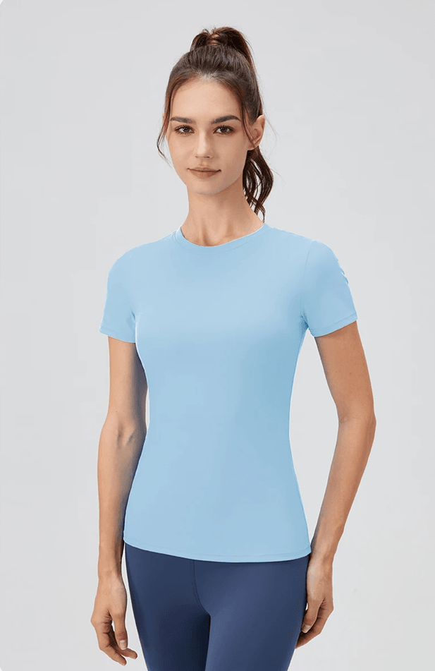 Quick Dry Yoga Workout Shirt  Fitted Sports Tee For Womens Running And Gym Training 7