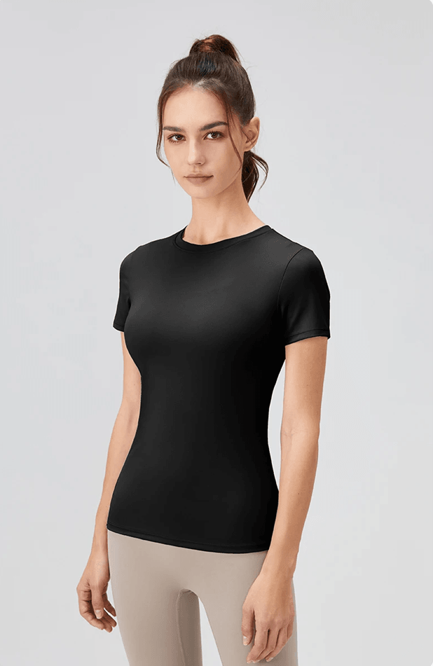 Quick Dry Yoga Workout Shirt  Fitted Sports Tee For Womens Running And Gym Training 1