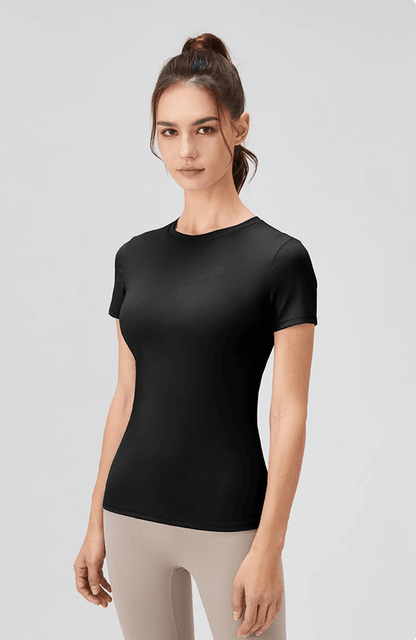 Quick Dry Yoga Workout Shirt  Fitted Sports Tee For Womens Running And Gym Training 1