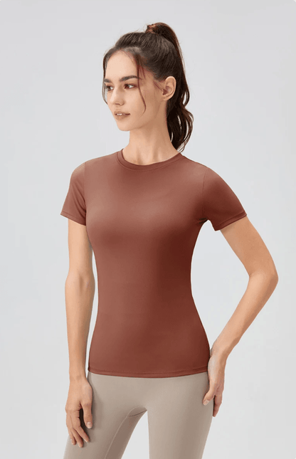 Quick Dry Yoga Workout Shirt  Fitted Sports Tee For Womens Running And Gym Training 3
