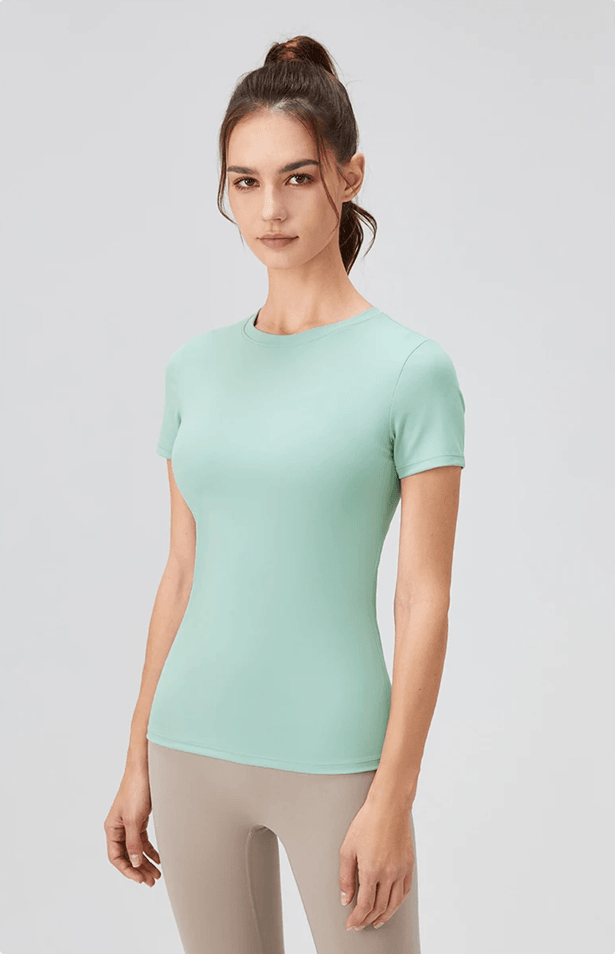 Quick Dry Yoga Workout Shirt  Fitted Sports Tee For Womens Running And Gym Training 4