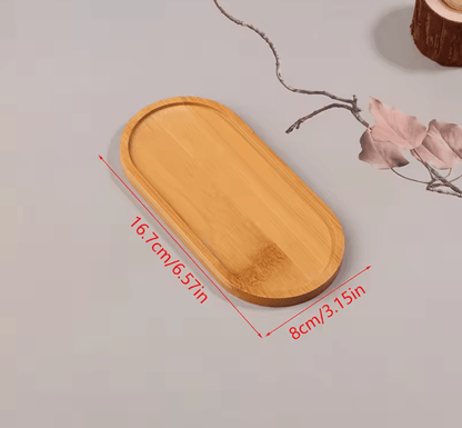 Japanese Style Wooden Dessert Plate  Round Solid Wood Snack Tray For Fruit Sweets And Appetizers 9