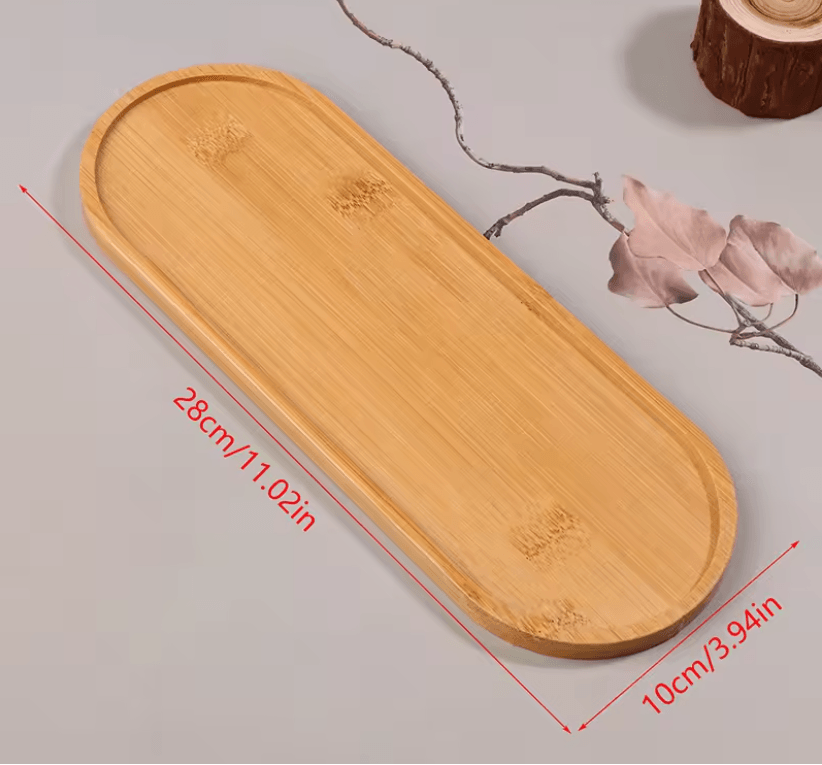 Japanese Style Wooden Dessert Plate  Round Solid Wood Snack Tray For Fruit Sweets And Appetizers 8