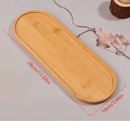 Japanese Style Wooden Dessert Plate  Round Solid Wood Snack Tray For Fruit Sweets And Appetizers 8