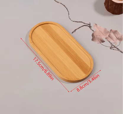Japanese Style Wooden Dessert Plate  Round Solid Wood Snack Tray For Fruit Sweets And Appetizers 7