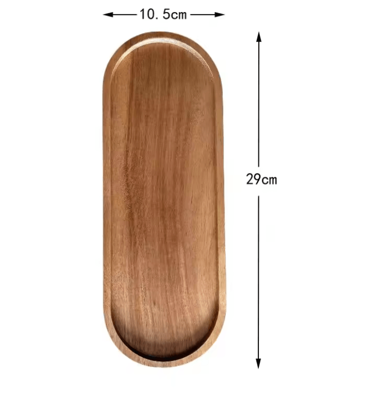 Japanese Style Wooden Dessert Plate  Round Solid Wood Snack Tray For Fruit Sweets And Appetizers 3