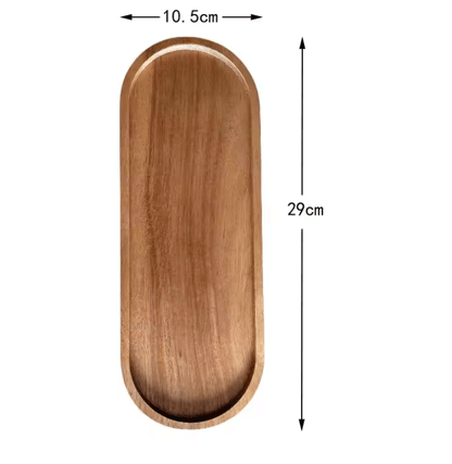 Japanese Style Wooden Dessert Plate  Round Solid Wood Snack Tray For Fruit Sweets And Appetizers 3