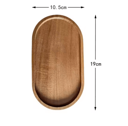 Japanese Style Wooden Dessert Plate  Round Solid Wood Snack Tray For Fruit Sweets And Appetizers 2
