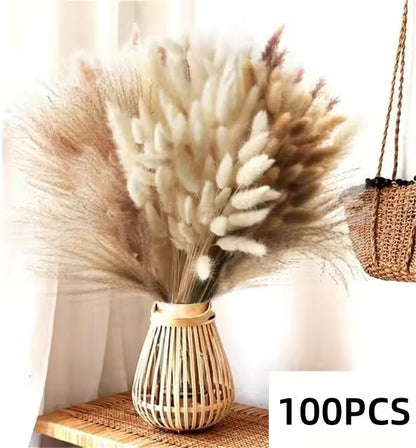 Natural Dried Pampas Grass Bouquet  Boho Bunny Tail Flowers For Home Wedding And Vase Decor 8