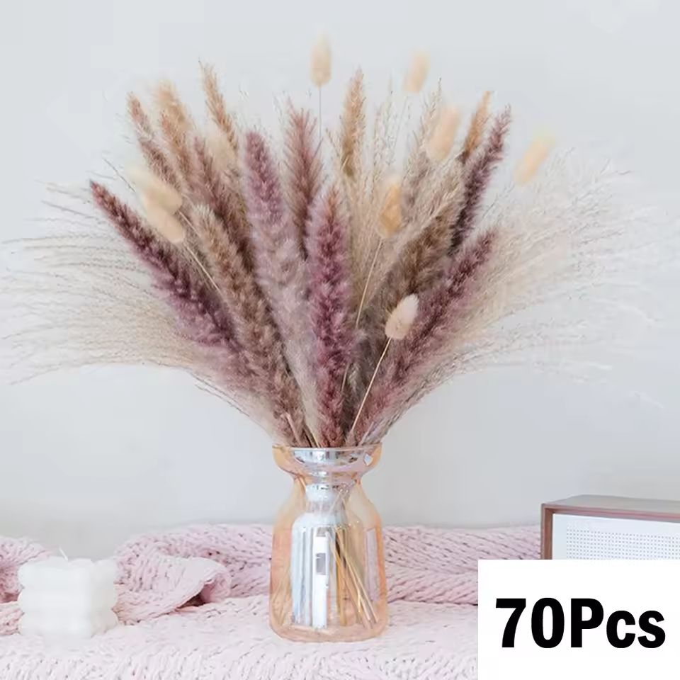 Natural Dried Pampas Grass Bouquet  Boho Bunny Tail Flowers For Home Wedding And Vase Decor 11