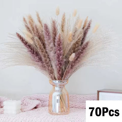 Natural Dried Pampas Grass Bouquet  Boho Bunny Tail Flowers For Home Wedding And Vase Decor 11