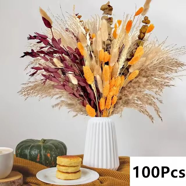 Natural Dried Pampas Grass Bouquet  Boho Bunny Tail Flowers For Home Wedding And Vase Decor 13