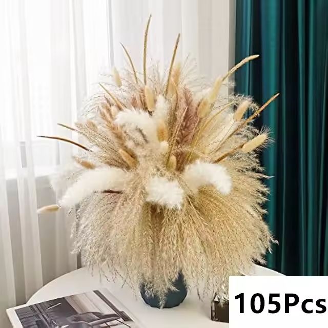 Natural Dried Pampas Grass Bouquet  Boho Bunny Tail Flowers For Home Wedding And Vase Decor 14