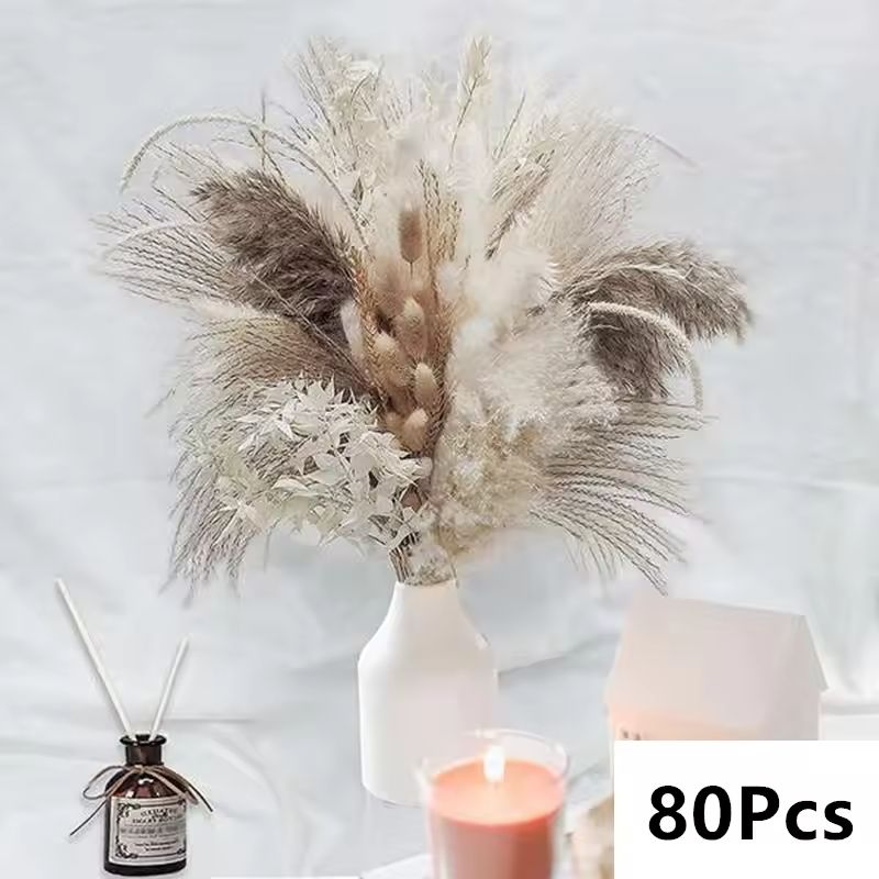 Natural Dried Pampas Grass Bouquet  Boho Bunny Tail Flowers For Home Wedding And Vase Decor 17