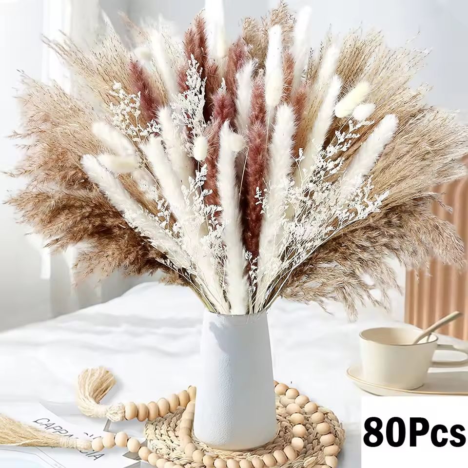 Natural Dried Pampas Grass Bouquet  Boho Bunny Tail Flowers For Home Wedding And Vase Decor 7