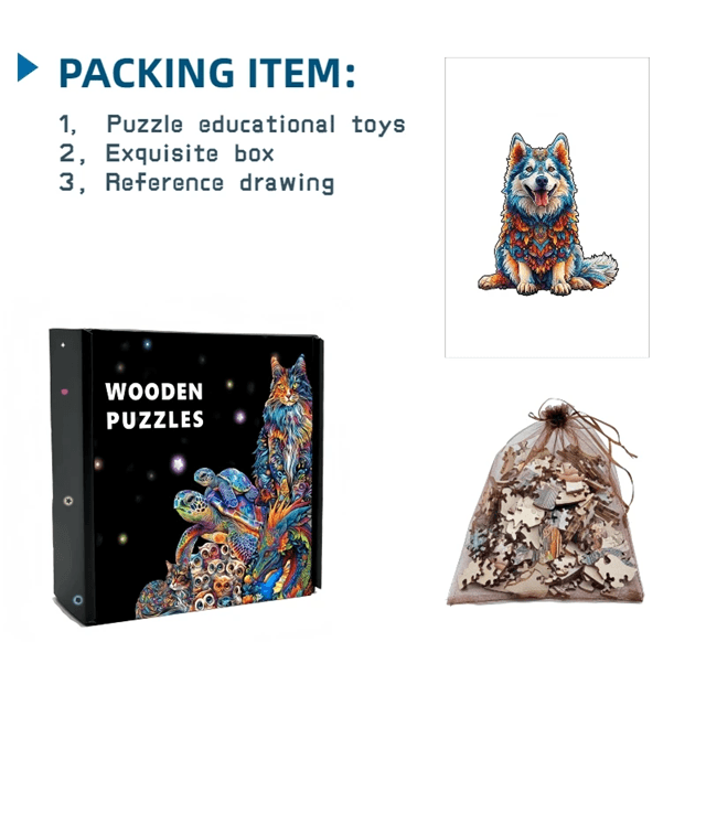 Wooden Animal Jigsaw Puzzle  Unique Dog Puzzle Gift For Adults And Kids 19