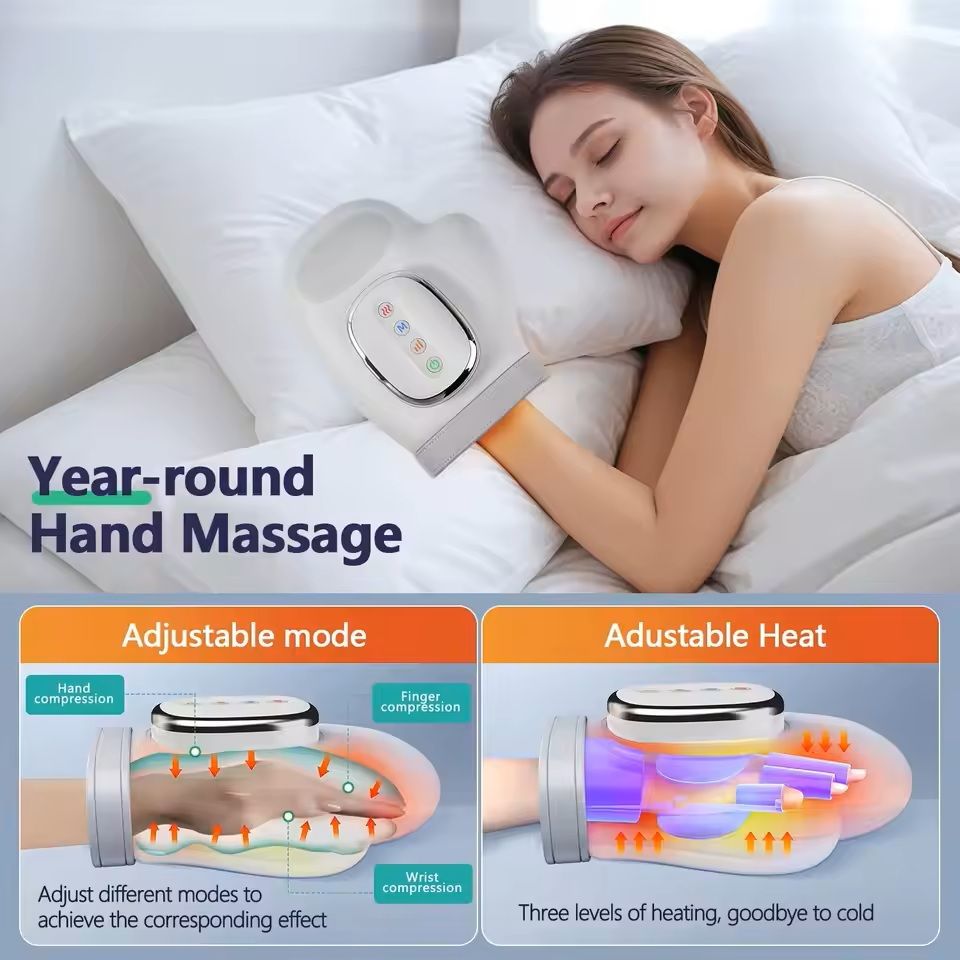 Electric Hand Massager with Heat and Compression Therapy
