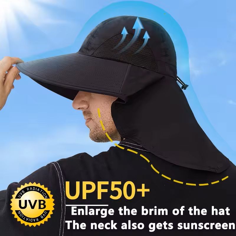 Wide Brim Outdoor Sun Hat with Neck Cover