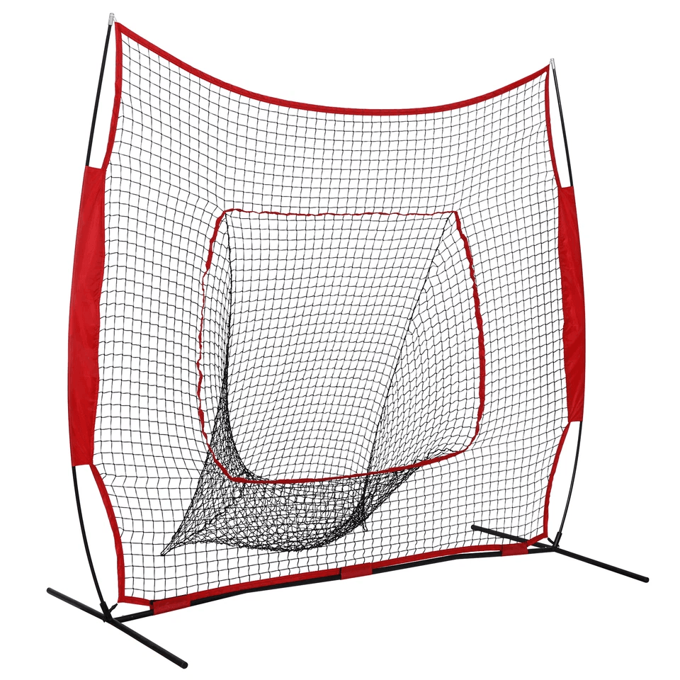 Softball Baseball Practice Net Portable Hitting  Batting Net Bow Frame With Carry Bag 1