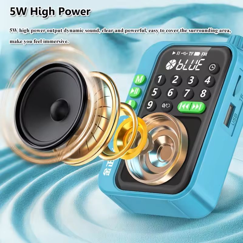 Mini Portable FM Radio With Bluetooth Speaker And MP3 Music Playback 2