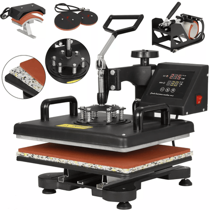 Heat Press Machine For TShirts Combo Kit Sublimation Swing Away Multifunctional TShirt Printing Pre